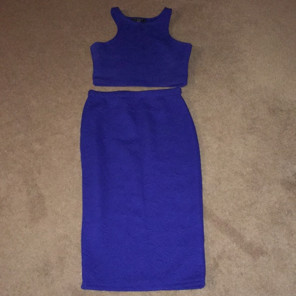 Co-ord Top and Skirt Royal Blue - Picture 4 of 4